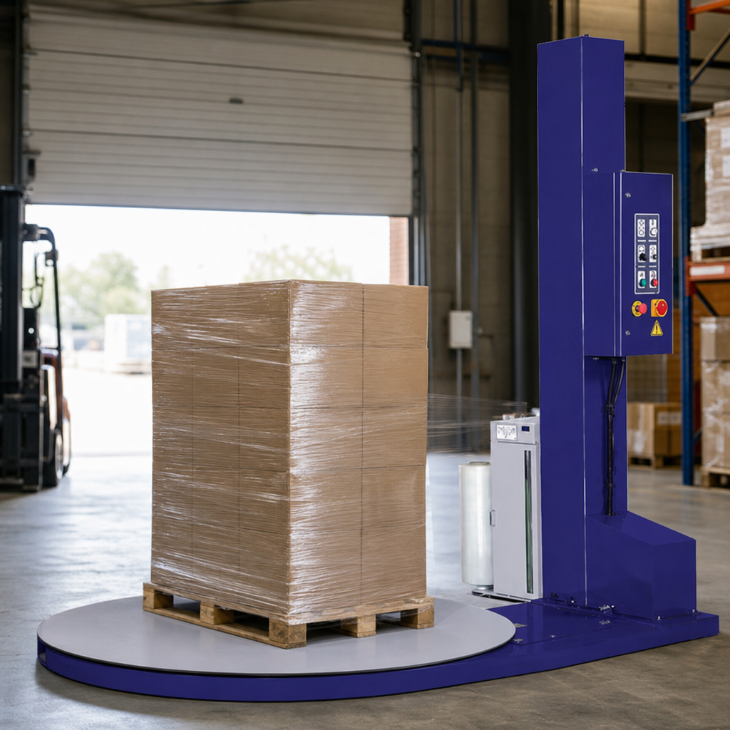 Semi-Automatic 200% Pre-Stretch Turntable Pallet Wrapper