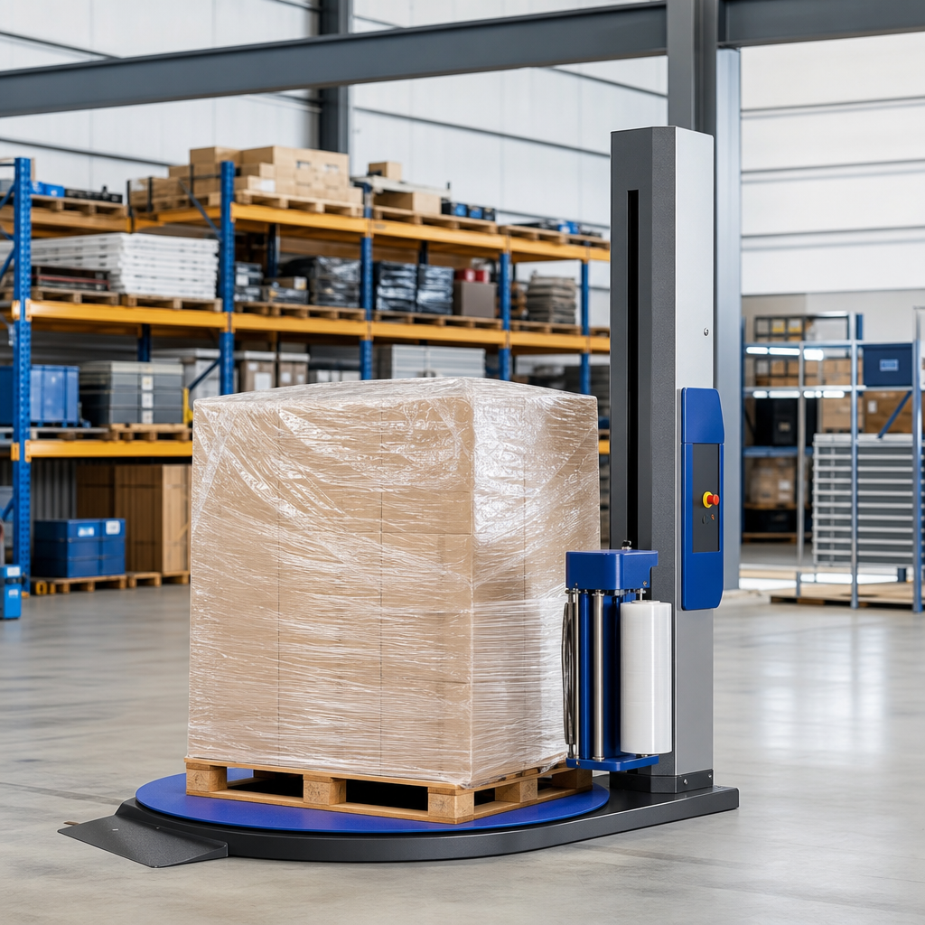 Semi-Automatic Powered Pre-Stretch Turntable Pallet Wrapper