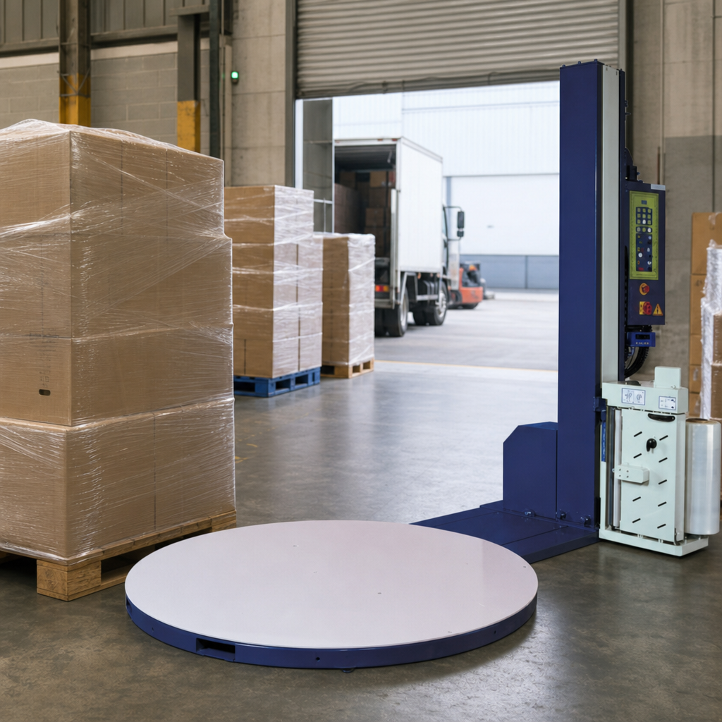 Semi-Automatic Pre-Stretch Pallet Turntable Wrapper with Scales