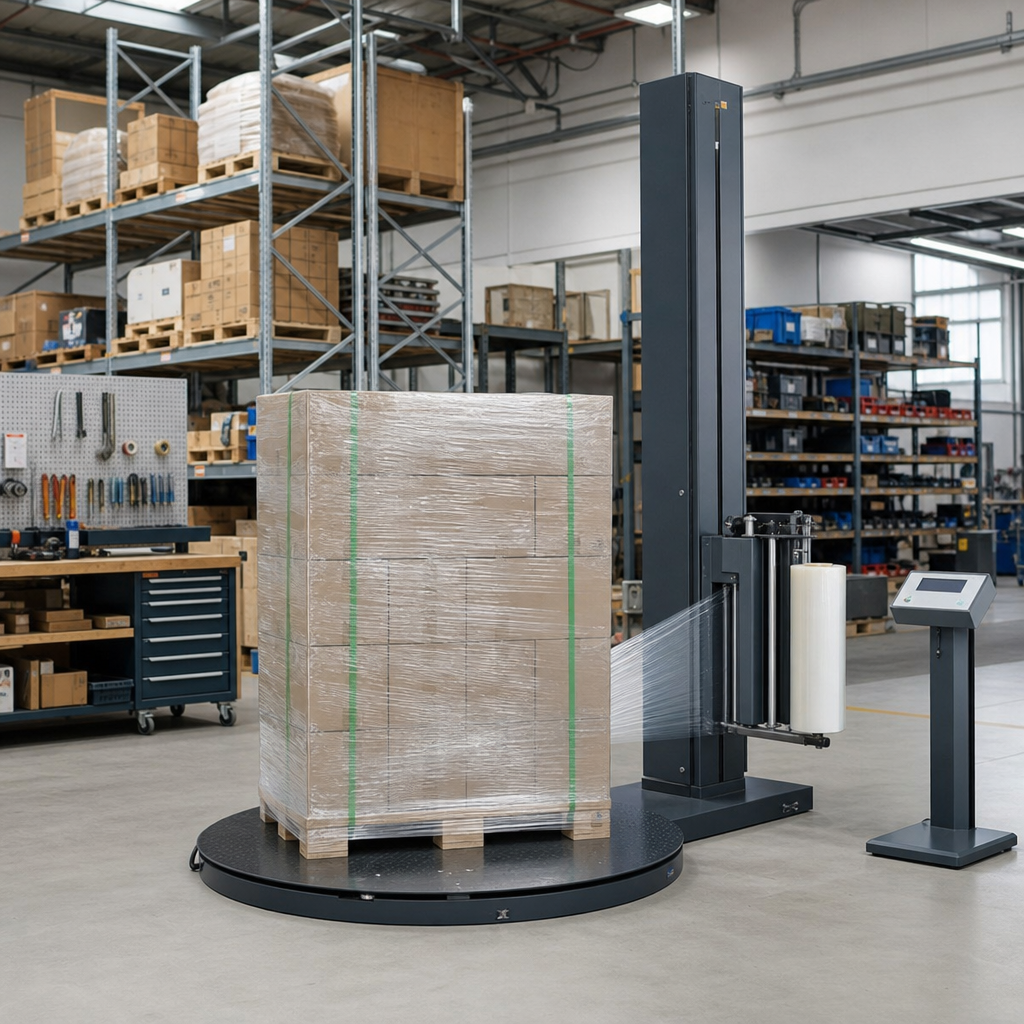 Semi-Automatic Pre-Stretch Pallet Turntable Wrapper with Scales