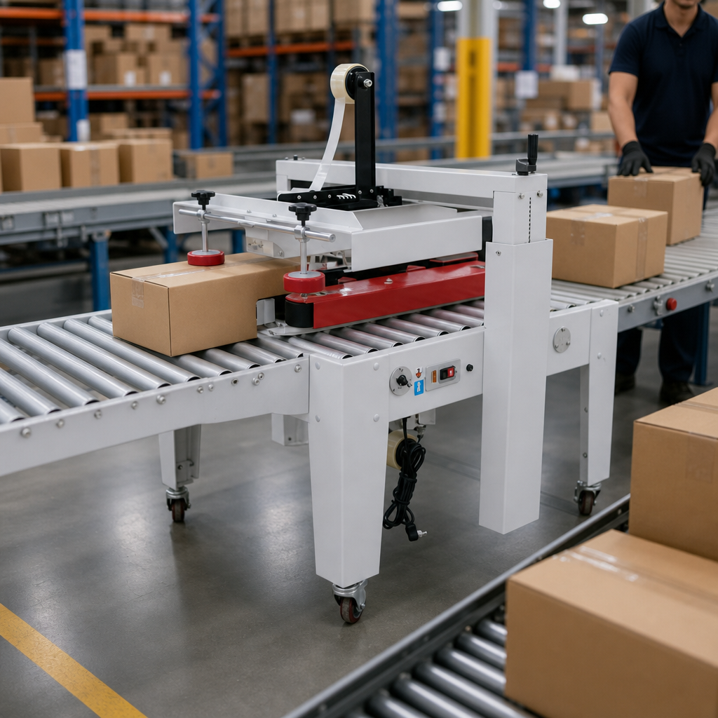 Semi-Automatic Side Belt Carton Sealer for Uniform Boxes