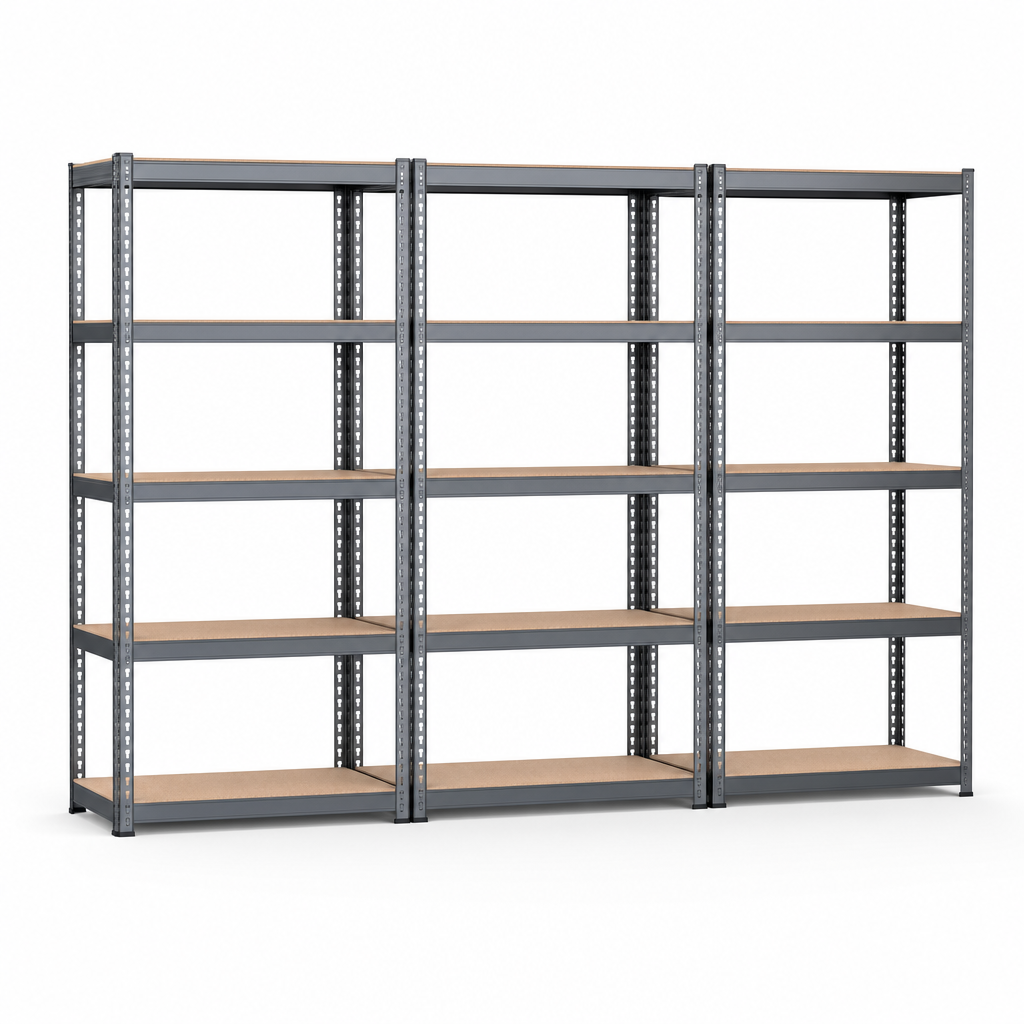 Set of 3 Heavy Duty Shelving Bays with Chipboard Shelves