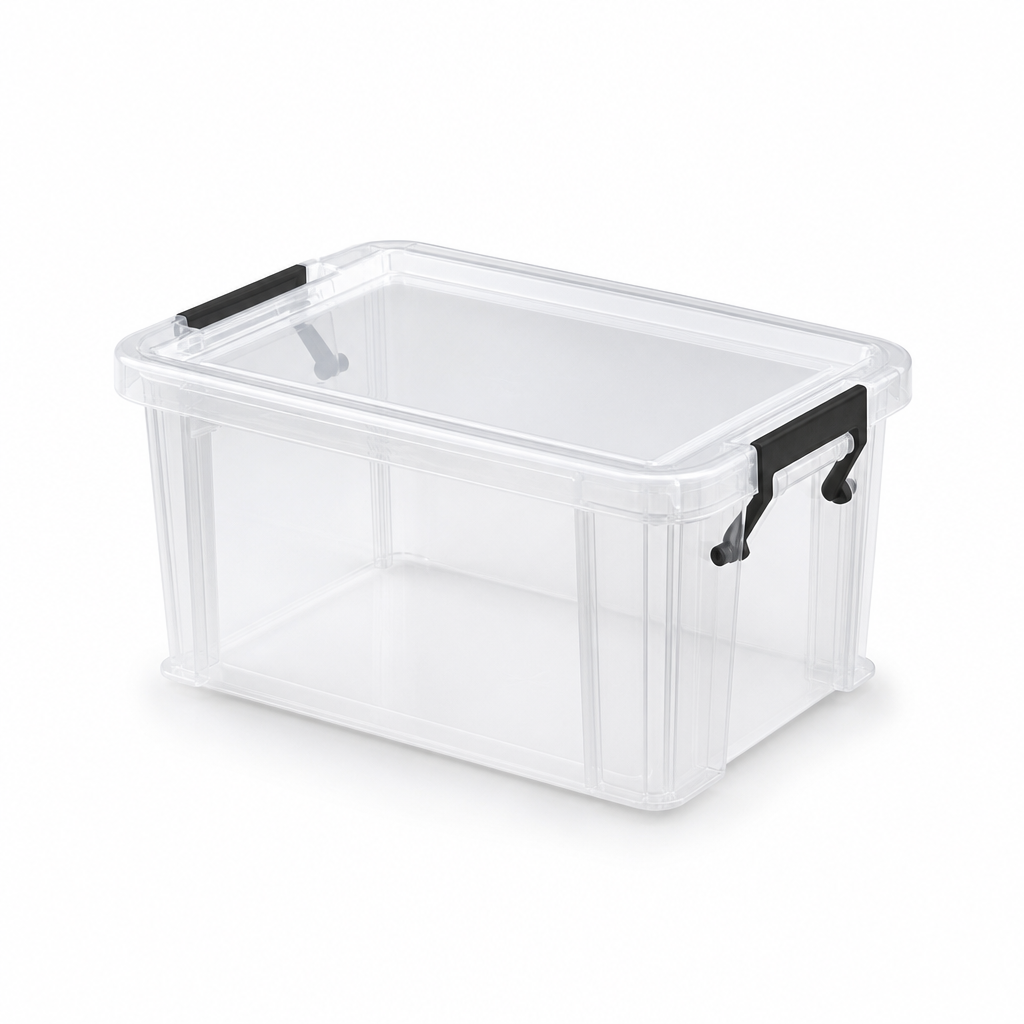 Set of 5 Clear Food-Grade Plastic Storage Boxes
