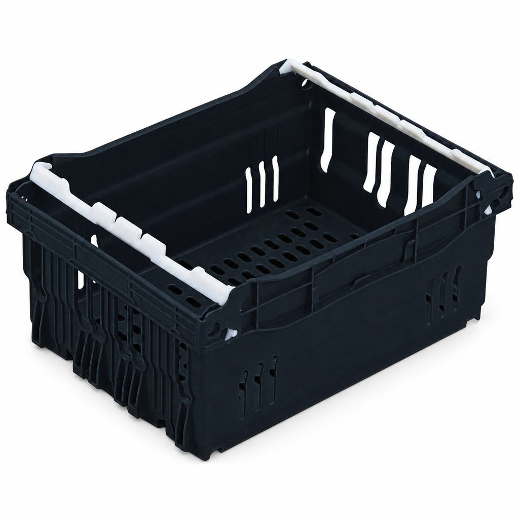 Set of Five Stackable Bale Arm Food Crates 15–54L