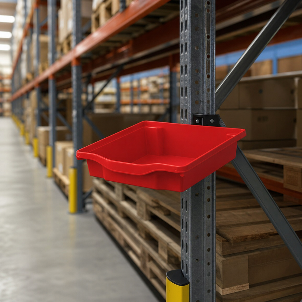 Shallow A4 Plastic Storage Trays – Solid Colours (Pack of 10)
