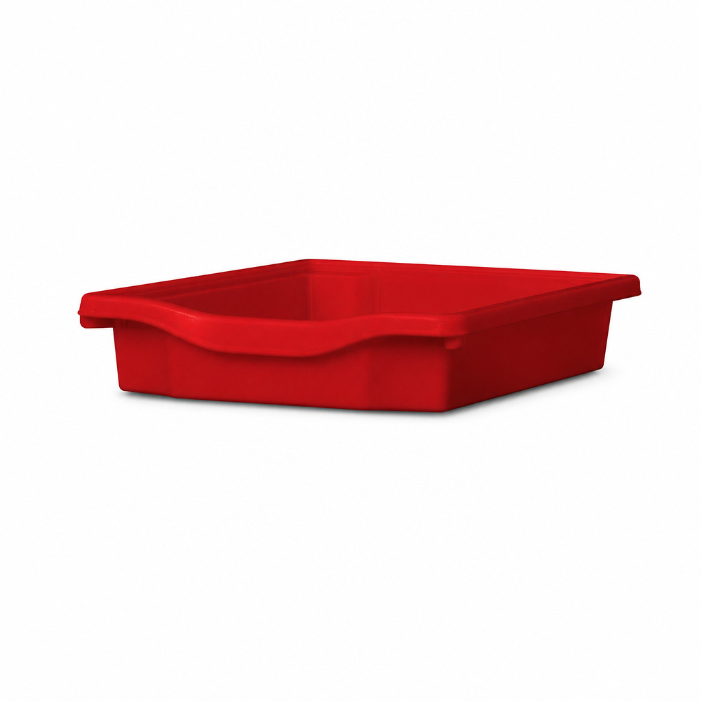 Shallow A4 Plastic Storage Trays – Solid Colours (Pack of 10)