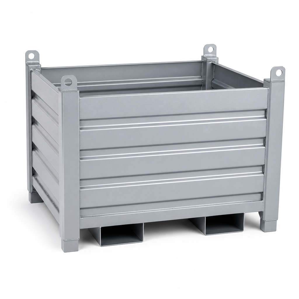 Sheeted Steel Stillage with Forklift Guides 1200x1000mm
