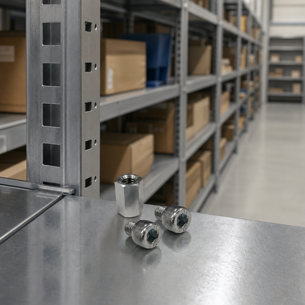 Shelving Bay Row Spacer with Socket Head Cap Screws