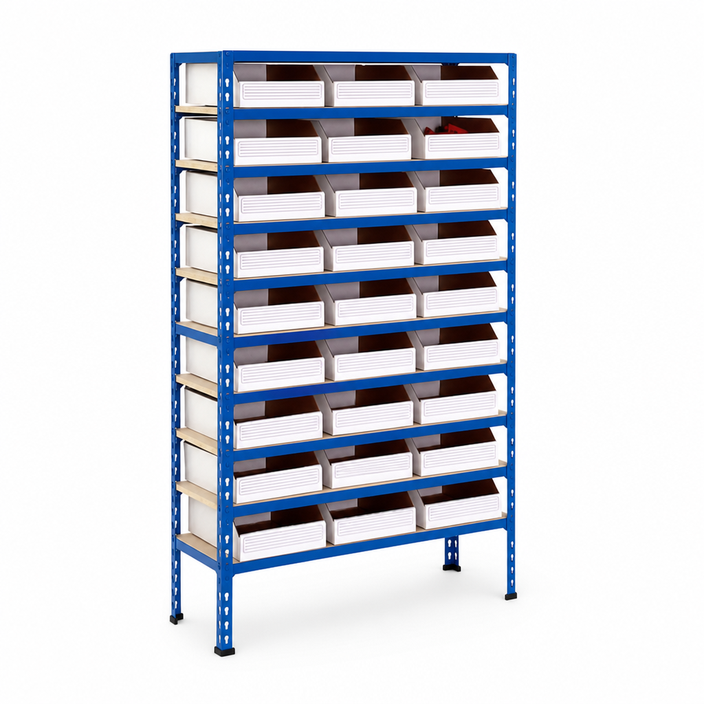 Shelving Bay with 27 Cardboard Picking Bins 1600h x 915w