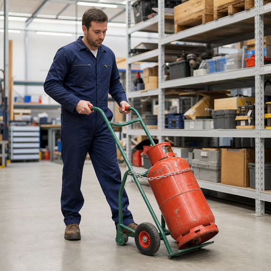Single Cylinder Gas Bottle Trolley with Rear Wheel Support