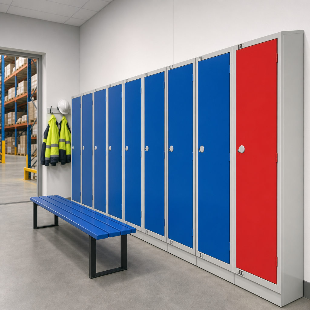 Single Door Metal Storage Lockers with Sloping Top