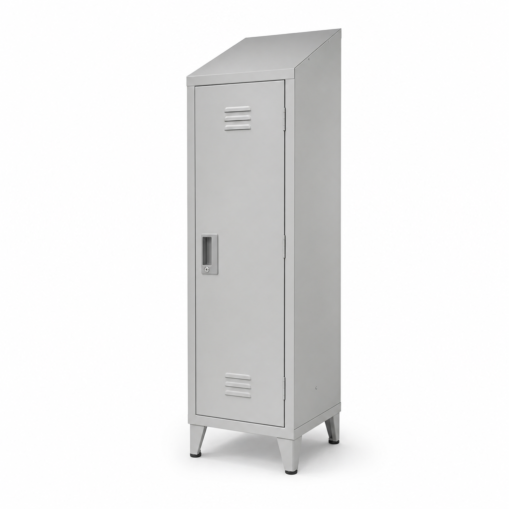 Single Door Metal Storage Lockers with Sloping Top