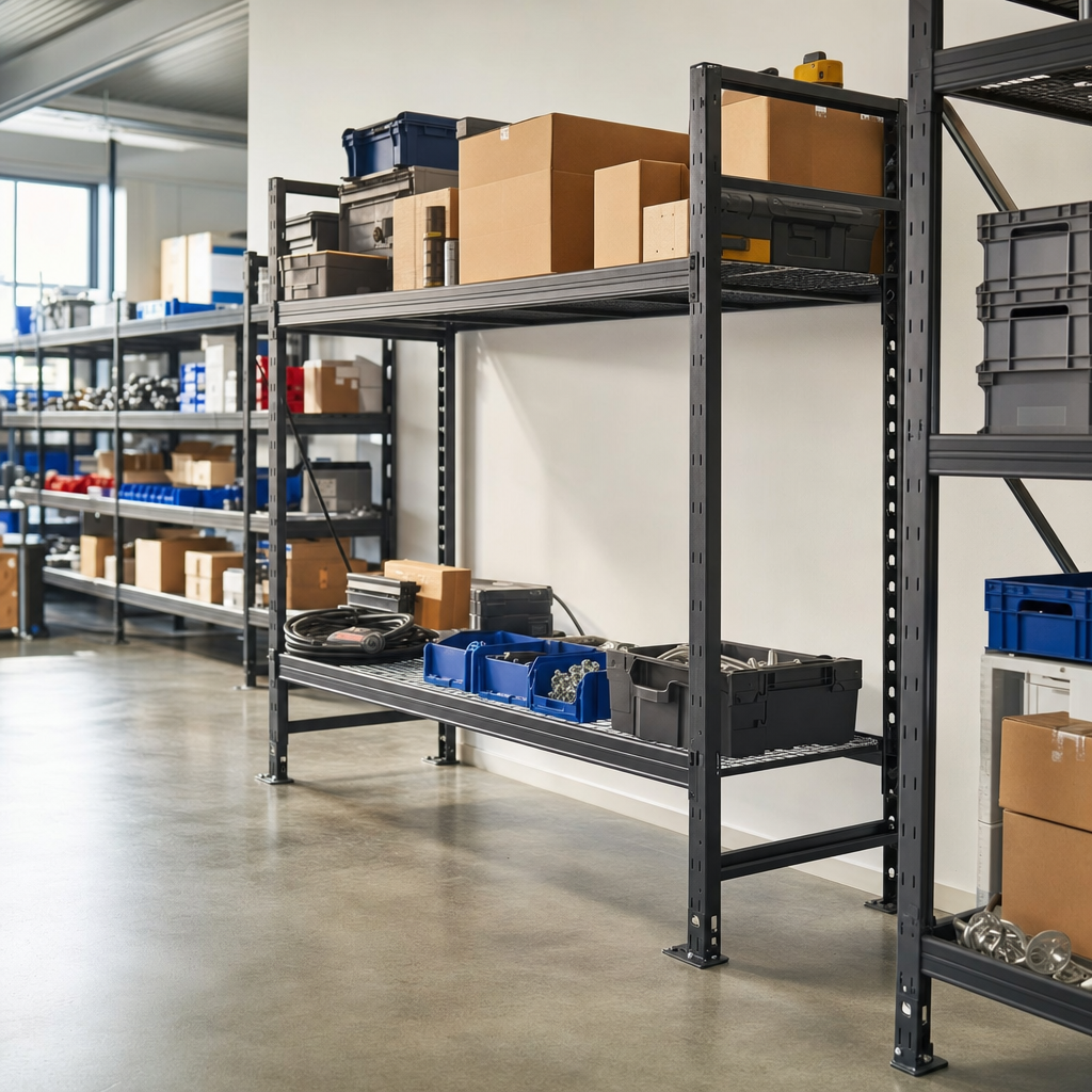 Single Rail Garment Shelving with Two Levels, 1980mm High