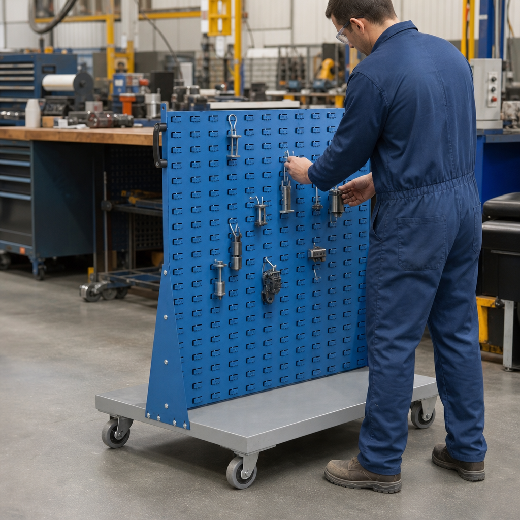 Single Sided Louvre Panel Trolley Without Bins