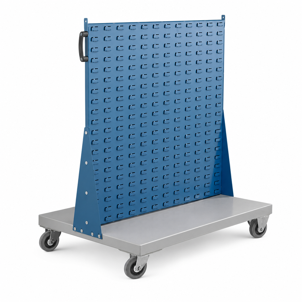 Single Sided Louvre Panel Trolley Without Bins
