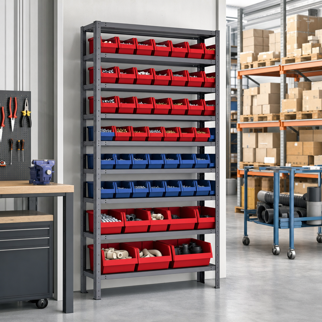 Single Sided Small Parts Rack 1600h x 1000w