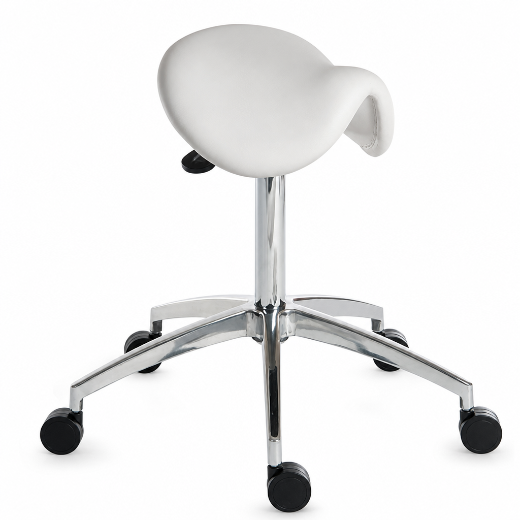 Sit/Stand Cushioned Saddle Stool with Height Adjustment