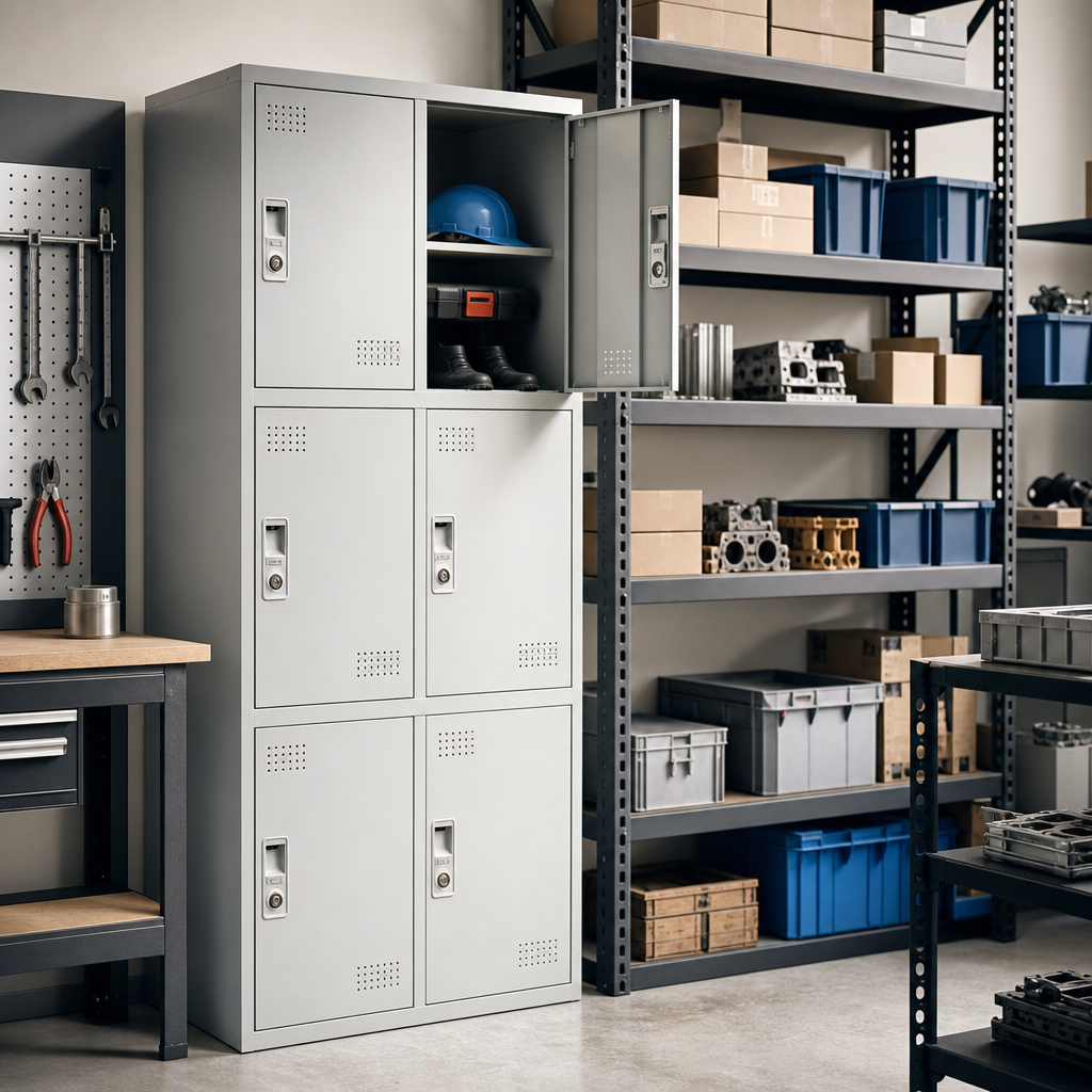 Six Door Nestable Metal Lockers with Anti-Bacterial Finish