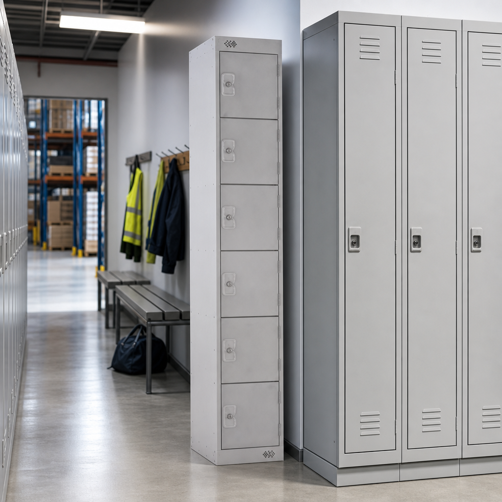 Six Door Nestable Metal Lockers with Anti-Bacterial Finish