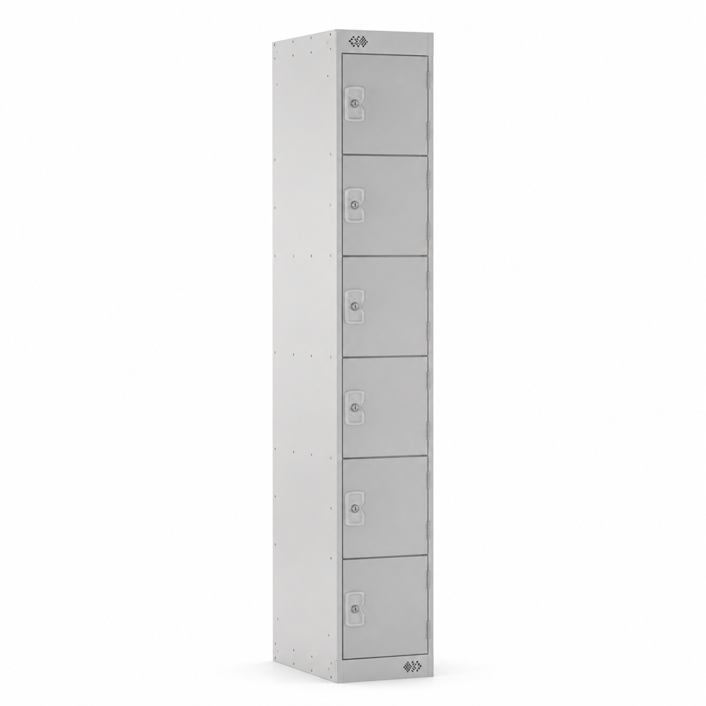 Six Door Nestable Metal Lockers with Anti-Bacterial Finish