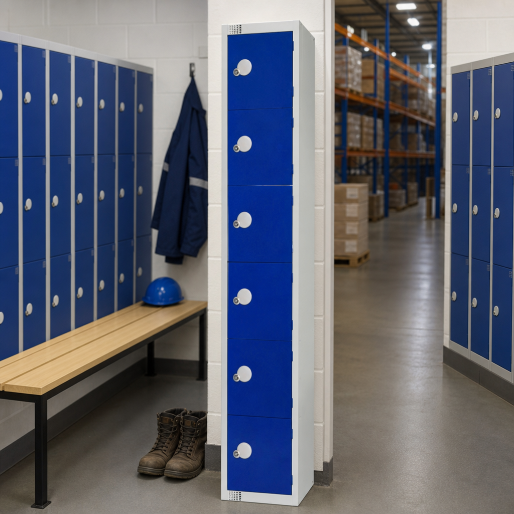 Six Door Steel Lockers with Antibacterial Finish