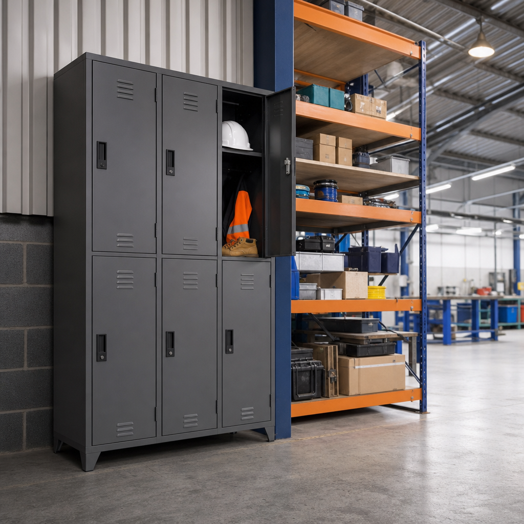 Six Door Steel Lockers with Antibacterial Finish