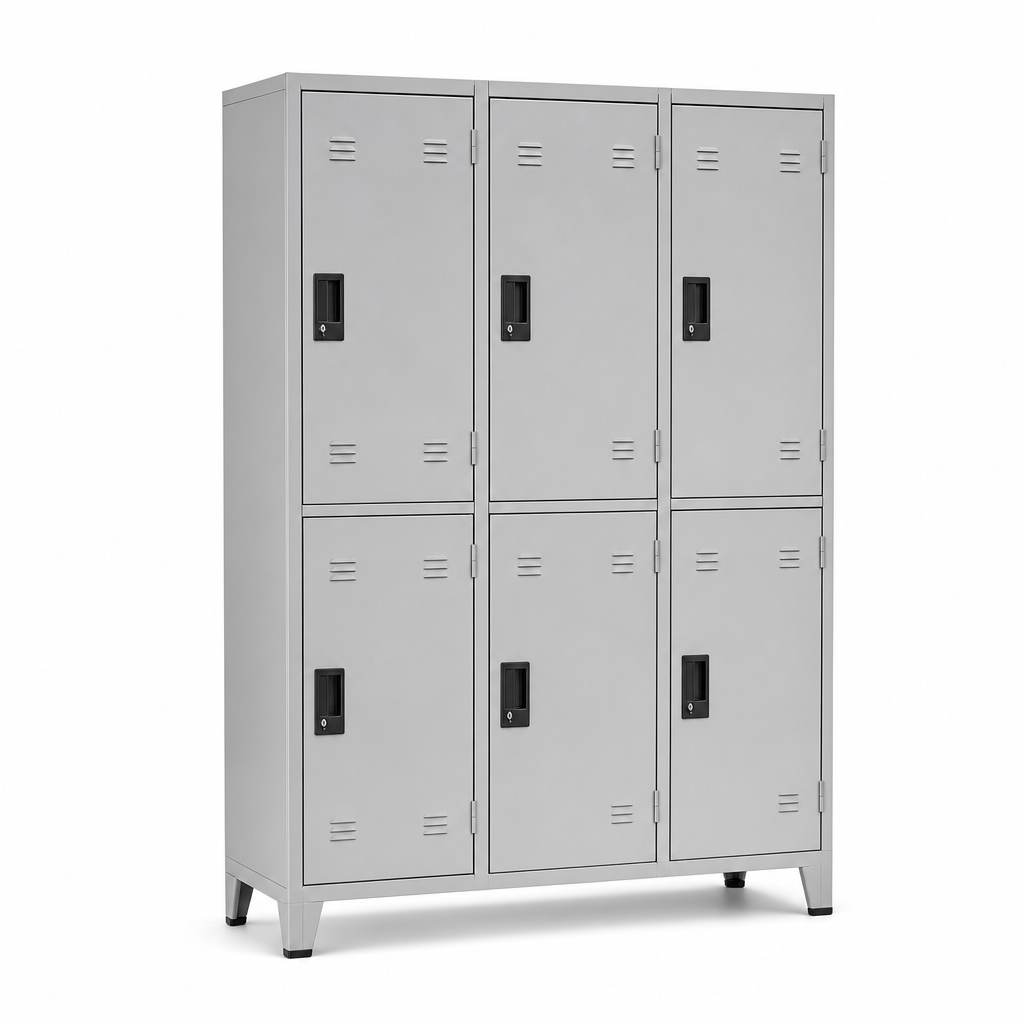 Six Door Steel Lockers with Antibacterial Finish
