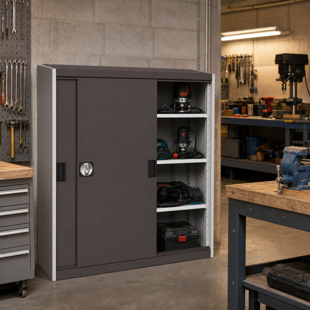 Sliding Door Metal Storage Cabinet 1200 x 1050mm