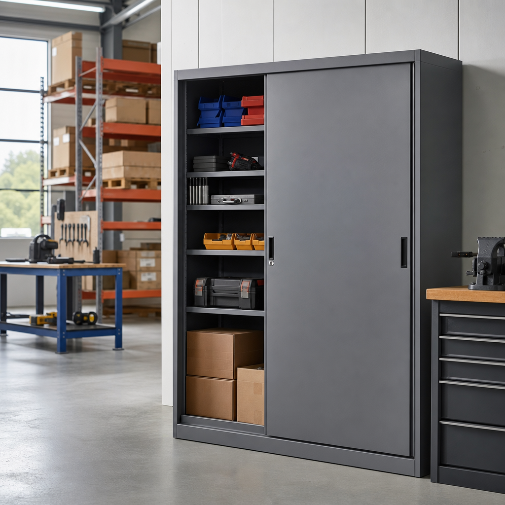 Sliding Door Metal Storage Cabinet 1600 x 1050mm