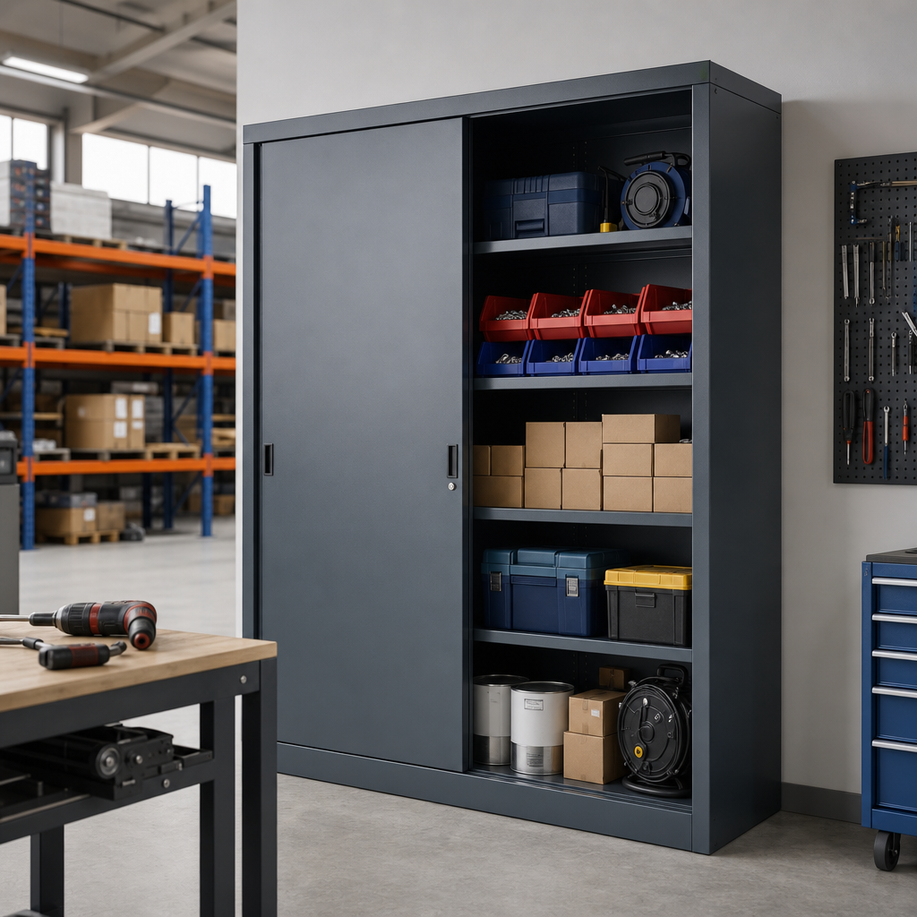 Sliding Door Metal Storage Cabinet 2000mm High