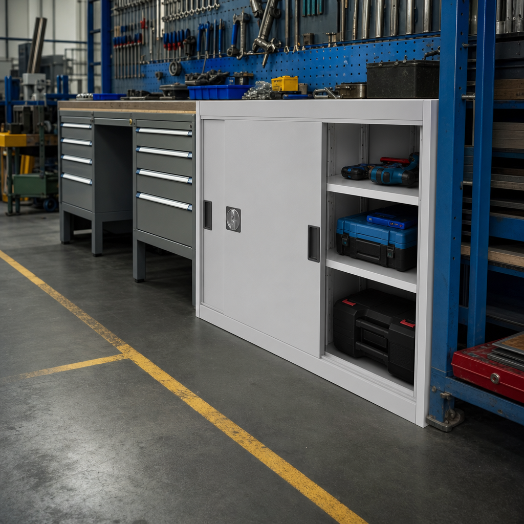 Sliding Door Metal Storage Cabinet 800x1050mm