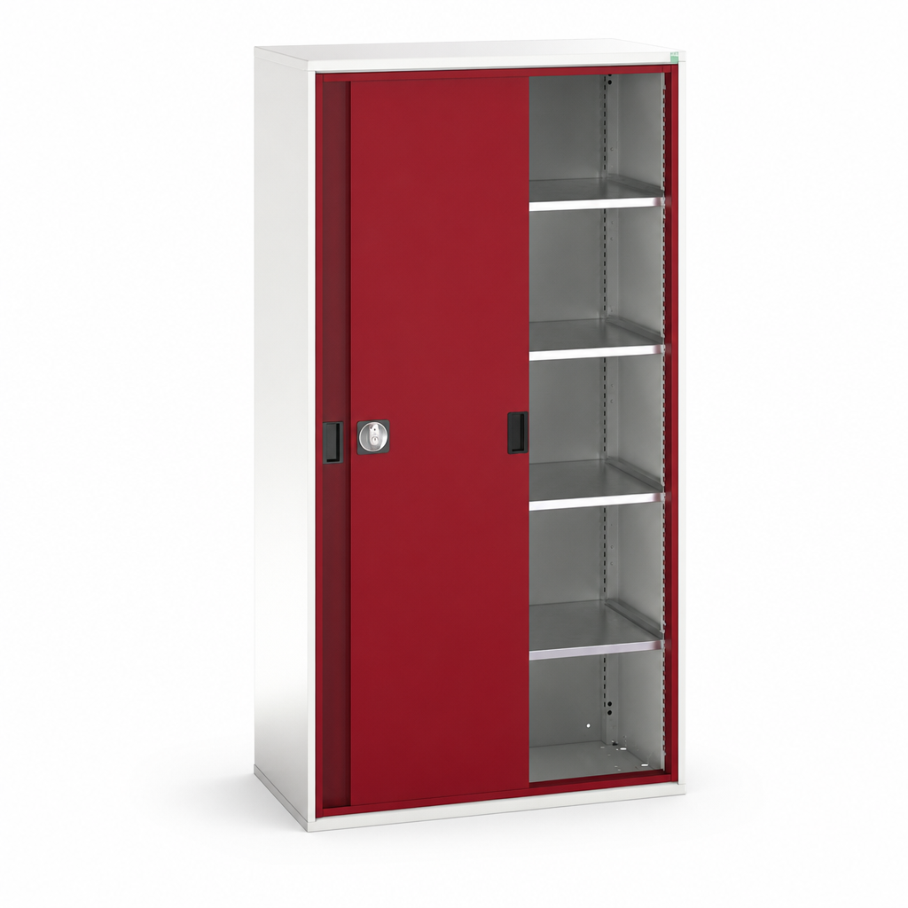 Sliding Door Metal Storage Cupboard with Adjustable Shelves