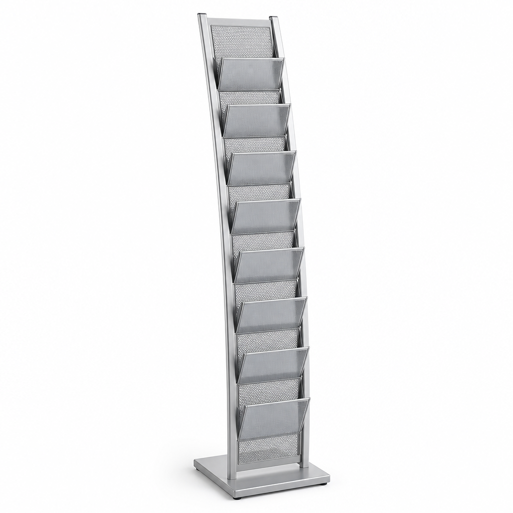 Slim A4 Freestanding Literature Stand with 8 Compartments