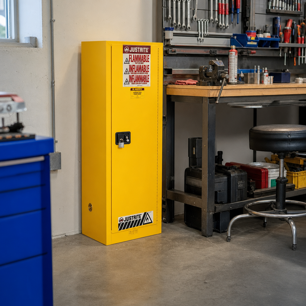Slimline Self-Closing Flammable Storage Cabinet