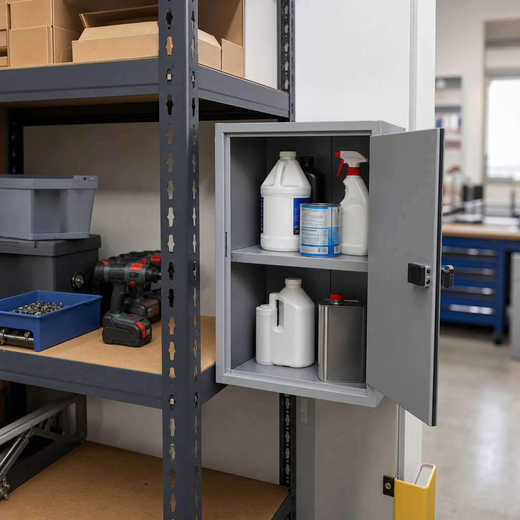 Small Grey COSHH Hazardous Storage Cabinet 760 x 457mm