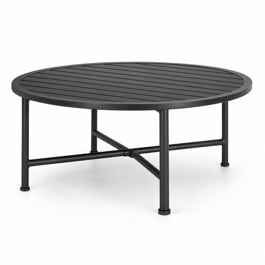 Small Indoor Outdoor Coffee Table with Metal Base