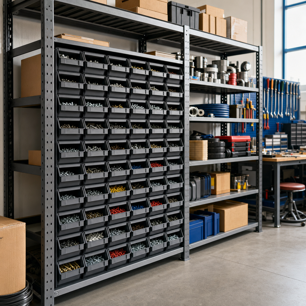 Small Parts Storage Drawer Cabinets with Plastic Bins