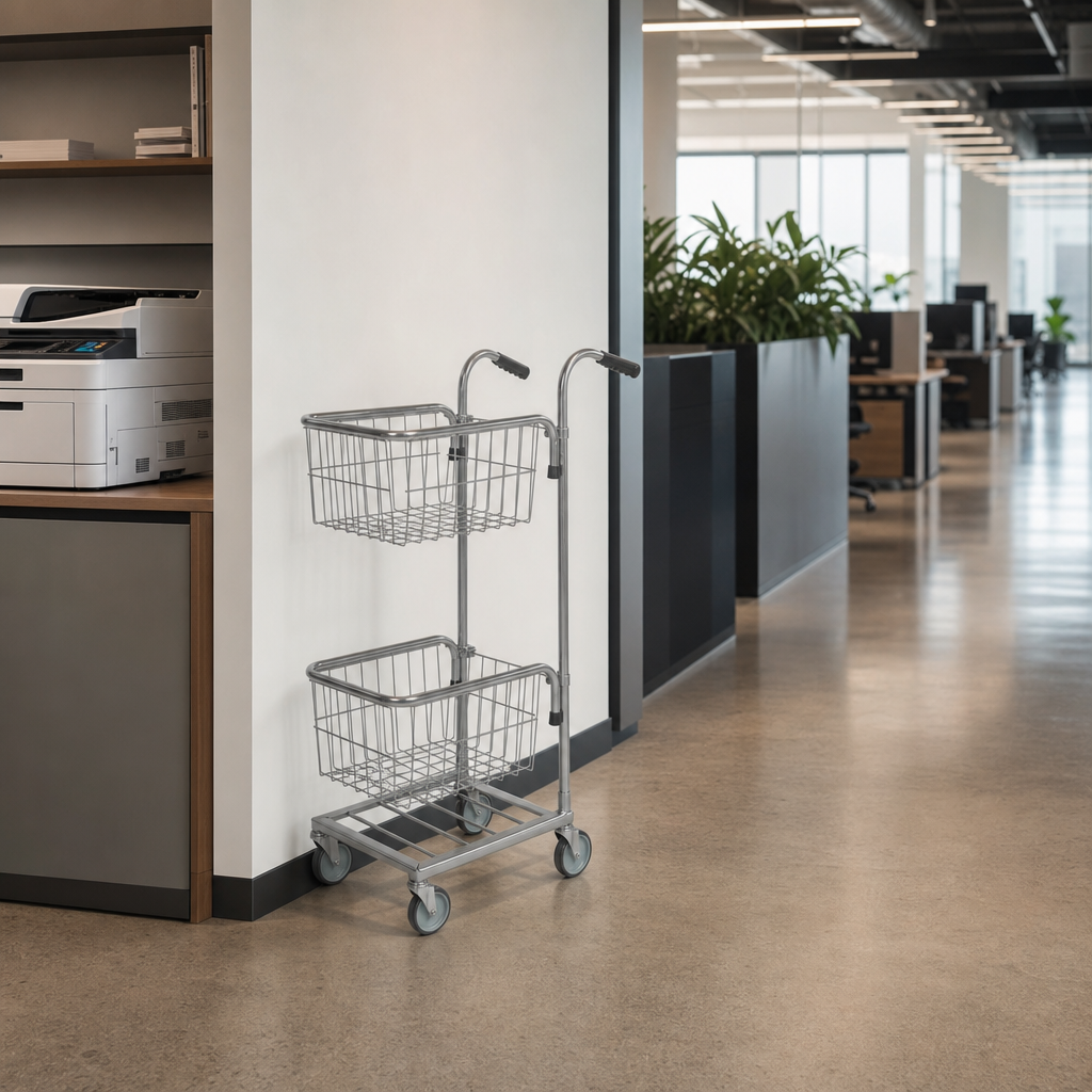 Small Shelf Office Trolley with Basket Shelves