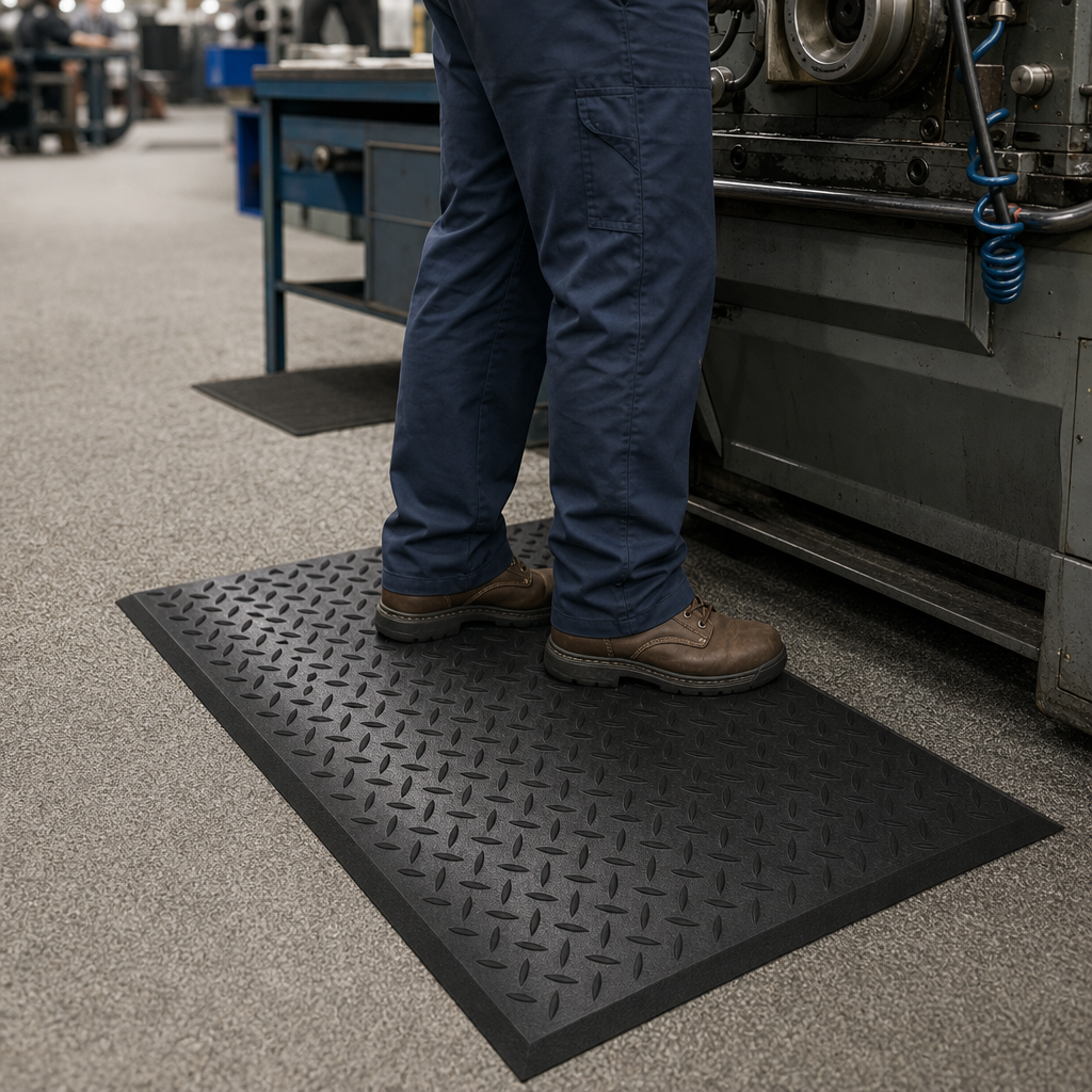 Solid Anti-Fatigue Mat 800 x 700mm for Carpeted Floors