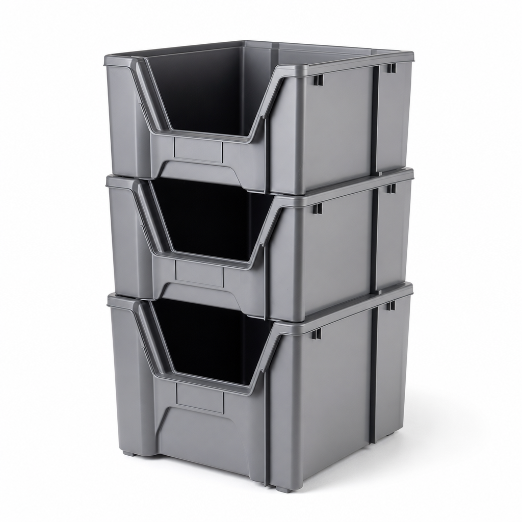 Solid Plastic Stacking Storage Containers