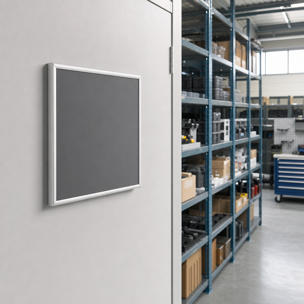 Square Aluminium Door Sign with Grey Panel