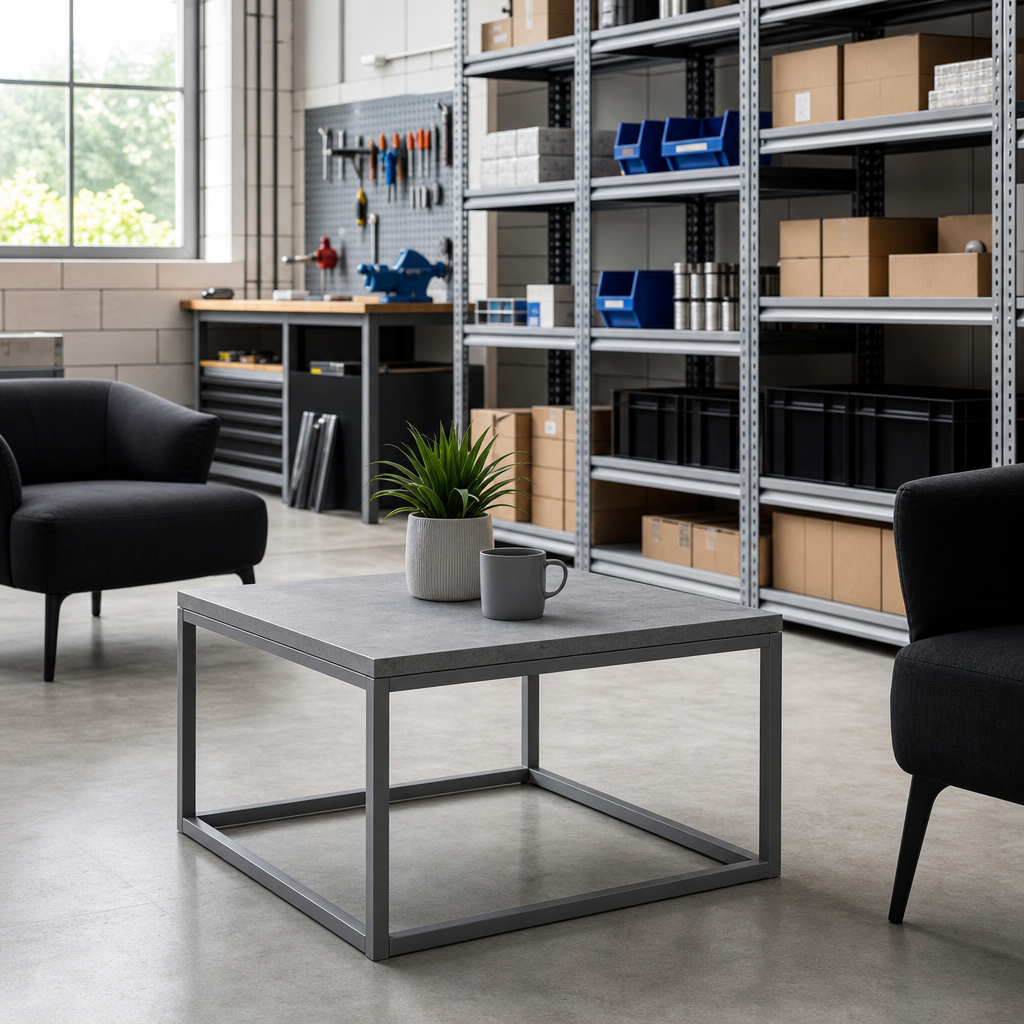 Square Grey Reception Coffee Table 60 x 60cm