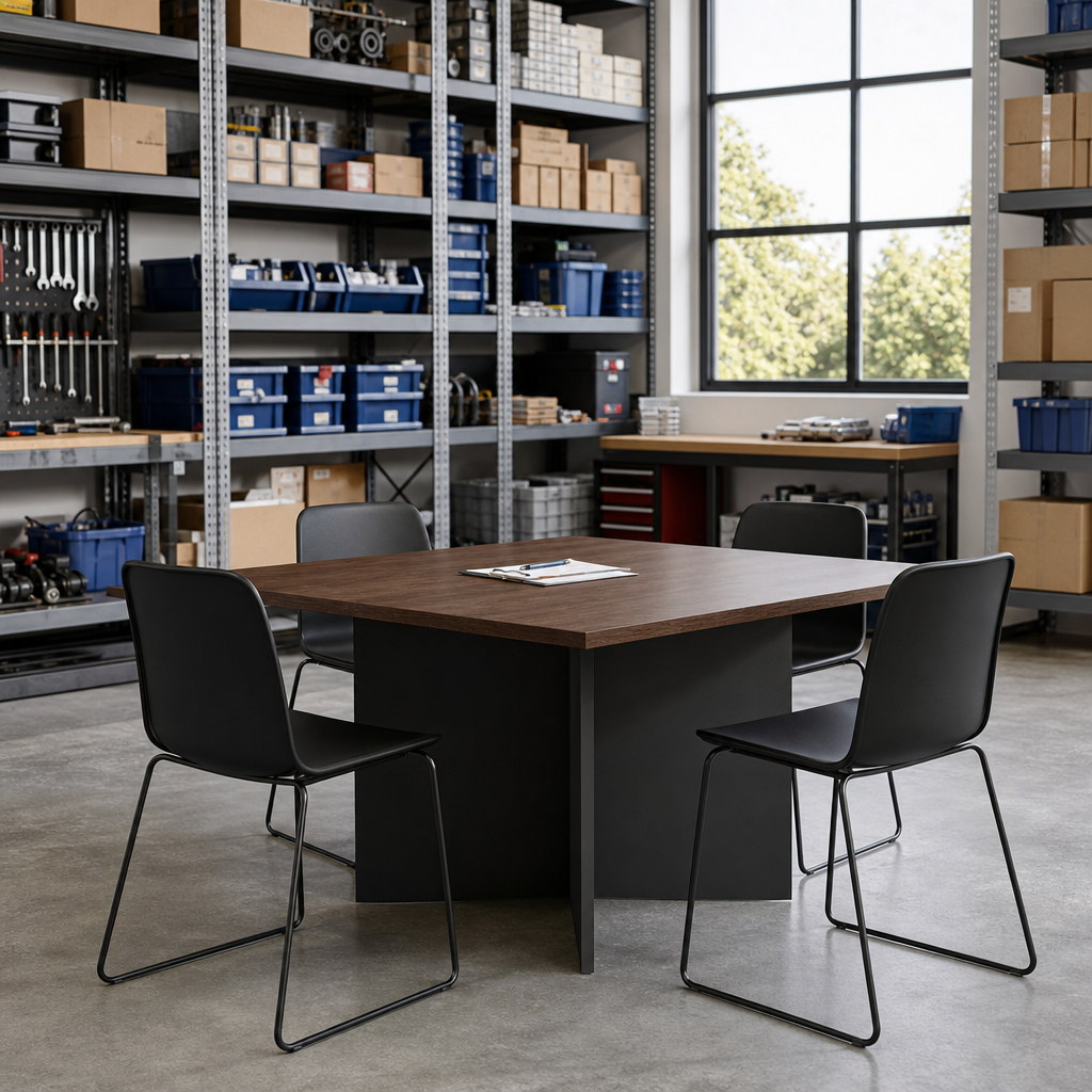 Square Meeting Table with X-Panel Base