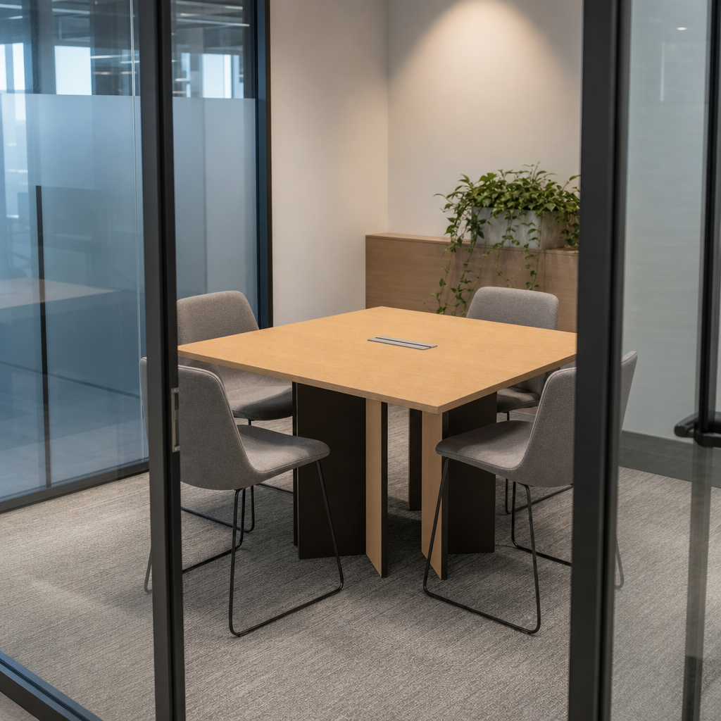 Square Meeting Table with X-Panel Base