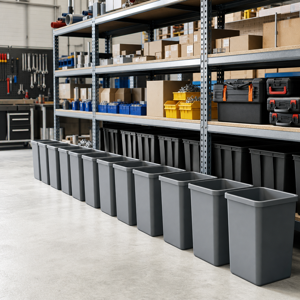 Square Plastic Wastepaper Bins 27L – Pack of 12