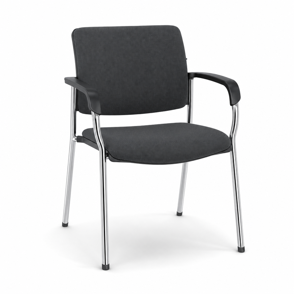 Stackable Chrome Conference and Meeting Room Fabric Chairs
