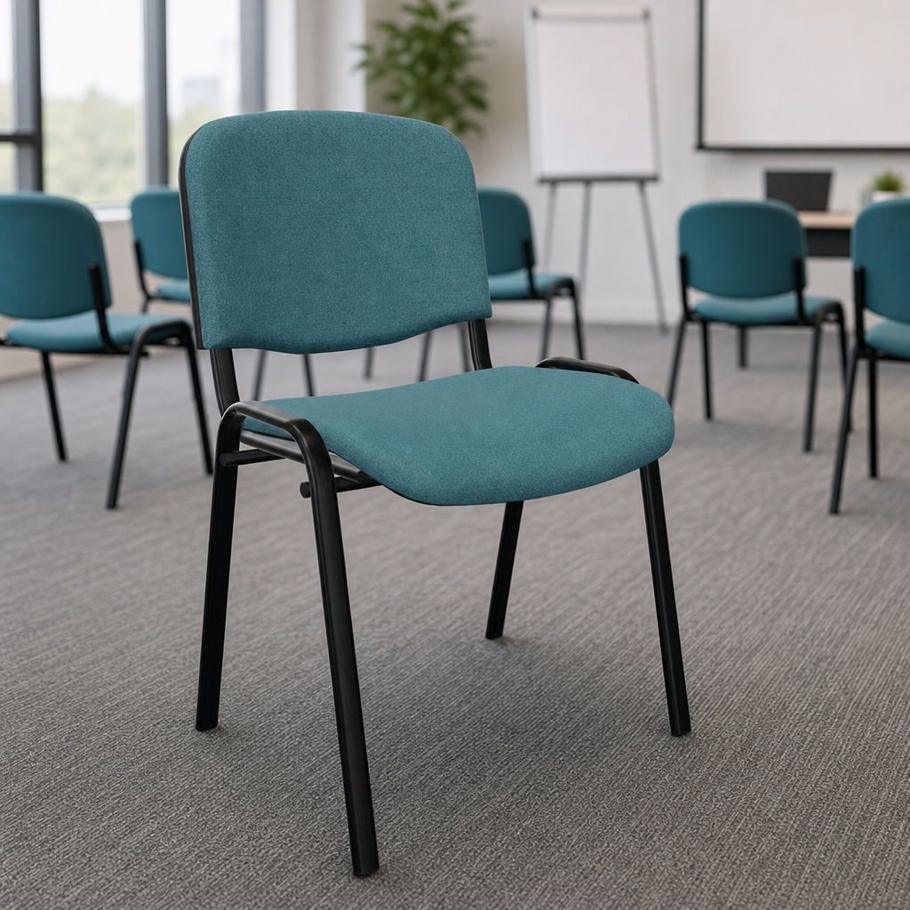 Stackable Fabric Conference Room Chair with Black Frame