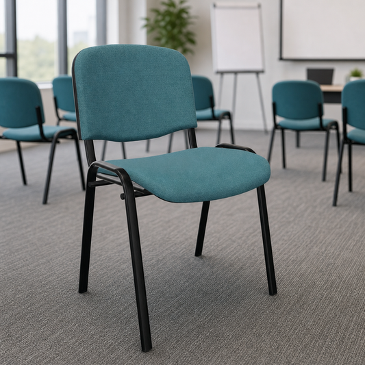 Stackable Fabric Conference Room Chair with Black Frame