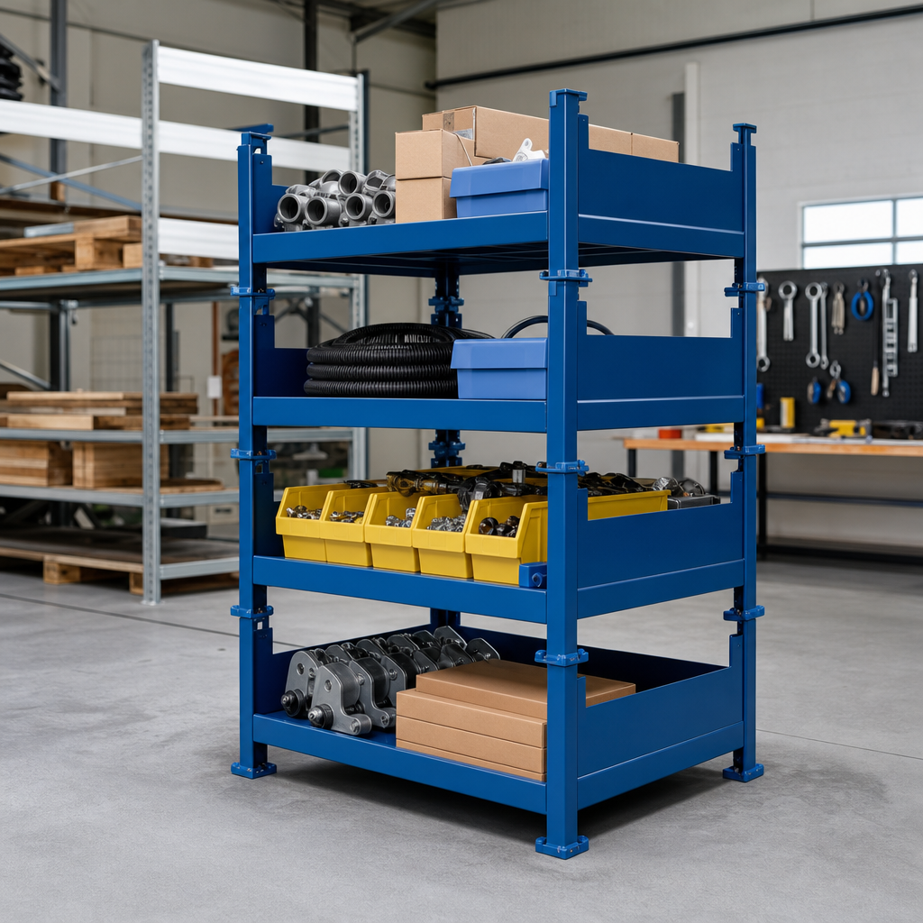 Stackable Fixed Construction Bin with Open Sides