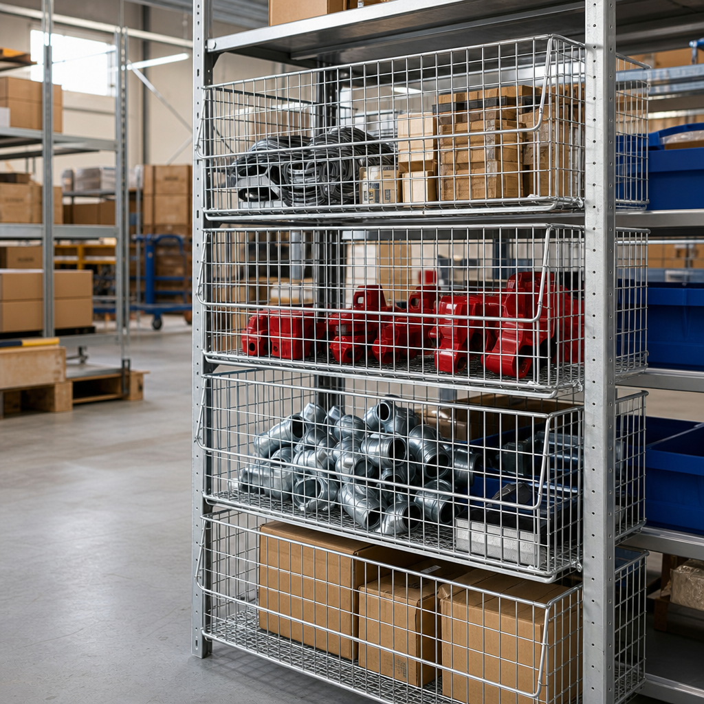 Stackable Galvanised Wire Storage Basket
